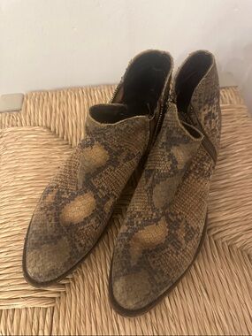 Liberty Black Snake Print Ankle Boots